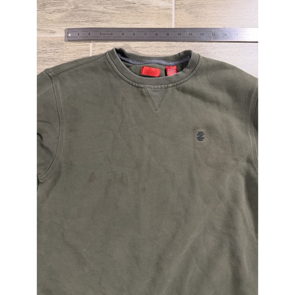 IZOD Men's Medium Green Crewneck Sweatshirt Classic Logo Pullover Classic - Picture 4 of 16